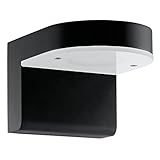 Eglo 200026A LED Outdoor Wall Light with White Glass, Black Finish [並行輸入品]