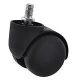 uxcell　キャスターホイール　椅子用カスター　回転カスター　スイベル　オフィス椅子用　50mm直径　ダブルホイール　ブラック
