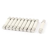 uxcell　セラミックヒューズ　管　スローブロータイプ　ホワイト　シルバートーン　金属　セラミック AC 250V 4A 6x30mm　10個入り