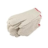 uxcell　作業手袋　綿　糸　Mサイズ　23 X 13cm　オフホワイト　作業用手袋　綿手袋　指を保護