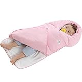 おくるみブランケットCareuベビースリープ袋フリースジッパー調節可能なベビーカーラップ新生児幼児用 0-12 Months ピンク 43235-9713