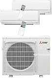 MitsubishiデュアルゾーンDuctless分割システム壁マウントユニット6 K + 6 K, 000 BTU Seer 20エネルギースター