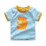 AiGo 半袖ver 8色選べる! やわらかコットン 半袖Tシャツ ストレッチ 可愛い 男女兼用 ベビー キッズ 女の子 男の子 [並行輸入品]