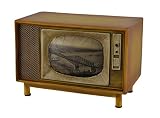 樹脂Toy Banksブラウンヴィンテージ仕上げレトロコンソールテレビCoin Bank 6.75 X 4.75 X 4インチブラウンモデル# 77590