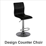 カウンターチェア ガス昇降式 背板ハイタイプのおしゃれなチェア ブラック