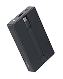 cheero 準固体電池搭載モバイルバッテリー 10000mAh PD20W 急速充電対応 PSE認証 ケーブル一体型 USB-C USB-A CHE-135-BK