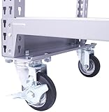 グッドラック・中量ラック・耐荷重 段/300ｋｇ【H1800XW1200・奥行3サイズ-4段】組立ボルト数0本・色ホワイトグレー(キャスターセットD450用)
