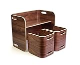 HOPPL(ホップル) コロコロチェア&amp;デスク コロコロチェア&amp;デスク3点セット (ブラックウォールナット)