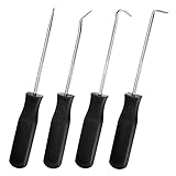 MECCANIXITY Oリングピックとフック 4イン1セット 140mm オイルシールガスケット 精密ドライバープーラーリムーバーツール ブラック