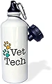 ローズWB _ 161091 _ 1 " Vet Tech、オレンジとターコイズ」スポーツウォーターボトル、21オンス、ホワイト