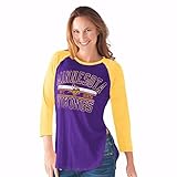 NFL Women 's Hangtimeアンティークロゴ3 / 4 Sleeve Tee ( Medium , Minnesota Vikings )