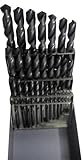 Drill America D/A15J-SET 15 Piece High-Speed Steel Jobber Length Drill Bit Set in Metal Case Black O