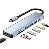 Ningchongfine USB ハブ Type C 7 in 1 ハブ 4K HDMI USB2.0 5Gbps USB3.0 Micro SD/TF カードリーダー 100w PD 急速充電ハブ HUB USB Type C OTGテクノロジーをサポート (Type C HDMI)