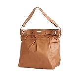 VANCHI Leather London Hipster, Luxury Baby Diaper Bag - Handbag, Tan by Vanchi