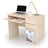 デスク パソコンデスク 収納付きデスク マガジンラック キーボードスライダー 幅90cm ナチュラル