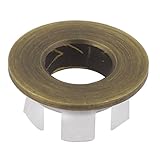 uxcell シンクオーバーフローカバー　家庭用 バスルーム バシン 円形 水 インサートトリム ブロンズカラー