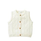 [ミキハウス] MIKIHOUSE 【ミキハウス(ベビー)】 ケーブル編みニットベスト 〈SS-S(60cm-80cm)〉 43-6701-971 白 SS(60-70cm)