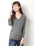 Angeliebe エンジェリーベ マタニティ 授乳口付き やわらか フライス Vネック Tシャツ 妊婦服 長袖 産前 産後 S ～ M 杢 チャコール 20936 20936401