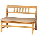 SINAPP 2人掛けベンチ 天然木ベンチ カントリー ソファベンチ アンティーク塗装 SIK0611 ナチュラル