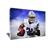 Ezekiel Elliott Painting Portraitアートワークonキャンバスアートプリント 12x18 inches