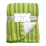 Laura Ashley Stripe Crib Throw Baby Blanket, Color: Sage by Laura Ashley Baby
