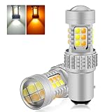 Fenikso S25 led ダブル ウインカー ポジションランプ アンバー ホワイト 2色切替 30連 180°段違いピン BAY15D 拡散レンズ付き DC12V 2個