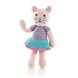 Pebbleフェアトレード、Hand Made Plush Toy – Cat Girl Rattle
