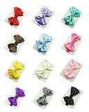 12pcs ShiningリボンBow Flowerヘアバンドヘッドバンド(アソートカラー)