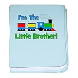 CafePress – Little Brother TRAIN – スーパーソフトベビー毛布、新生児おくるみ ブルー 048533090225CD2