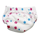 エルフ ベビー(Fairy Baby) ベビー用高品質竹繊維 防水通気 再利用可能 赤ちゃんおむつパンツ(星、L)