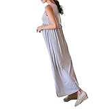 (ティアナ23)Tianna 23 家でも外でもリラックス 授乳服 ワンピース マキシ ワンピ マタニティー服 着心地抜群 授乳口 ファスナー全開タイプ グレー M サイズ