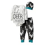 (ビッグエレファント) Big Elephant 長袖 ボディスーツ パンツ 3点セットアップ男の子用 3-24 ヶ月 H62 (3-6ヶ月)