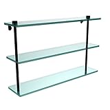 Allied Brass NS-5/22-BKM Triple Glass Shelf Matte Black by Allied Brass
