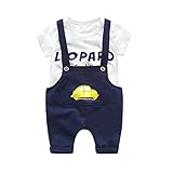 YUEGUANG ベビー 男児 女児 子供 セット半袖Ｔシャツ　つりパンツ　二点　セットセット 可愛い 紳士　りつ短ズボン ファッション 快適 新生児 出産祝い子供服 ベビー服 普段着　フォーマル　カ