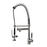 Senlesen Single Handle Pull Down Kitchen Sink Faucet Commercial Style Pre-rinse in Stainless Steel B