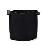 Ruier-tong　不織布プランター 　植物栽培バッグ　植え袋 　丸い布袋　園芸用 フェルト　花　植物　苗　通気性　浸透性　耐久性　10ガロン　ブラック