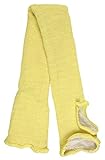 MCR Safety 9379KCTJ Kevlar Cotton Regular Weight Sleeve with Thumb-Slot and Black Hem, Yellow, 22-In