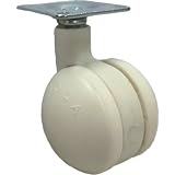 SAMSONG CASTER SAMSONG デザイン双輪キャスター「Bola」白 プレート 自在 50mm BOLA-P-50-W