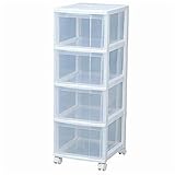 アイリスオーヤマ チェスト クリア 幅30.8×奥行36.5×高さ81.5cm ホワイト/クリア ST-004