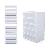 LOWYA （ロウヤ） 収納 収納ケース チェスト 木天板 ハイブリッド天板 色分けプレート付 帯電処理 角丸加工 幅62 5段 透明 クリア おしゃれ 新生活