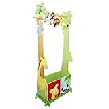 Fantasy Fields - Sunny Safari Animals Thematic Wooden Dress Up Storage Station with Set of 4 Hangers