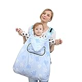 (Newox) 2WAY防寒カバー 防寒ケープ 抱っこ紐カバー（ベビーカー兼用） ベビーケープ キャリアカバー 3色 (ブルー)