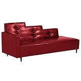 arne ソファー 3人掛け 肘付き 合皮レザー リビング Step カウチソファ レッド 赤