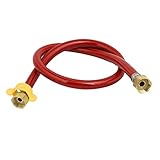 uxcell 蛇口コネクタ 編組ステンレス鋼 ダブルロック トイレ用品コネクタ/ライン 80cm全長 レッド