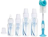 Dr. Browns Baby Bottles (2 - 8 Oz Bottles) and (2 - 4 Oz Bottles) with Blue Bottle Brush by Dr. Brow