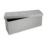 スツール 収納 座れる 3人掛け 110x38x38cm 耐荷重200Kg 折りたたみチェア 収納スツール スツールボックス スツール椅子 (グレー, L)