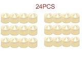 LEDキャンドル、PChero　バッテリー付きキャンドルライト　フレームレスキャンドル　ティーライト –色：ウオームホワイト 「24個」