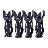 VORCOOL 4pcs Clothespinsバッグクリップかわいい漫画猫服ペグビーチタオルクリップ家庭用シーリングクリップ – ブラック