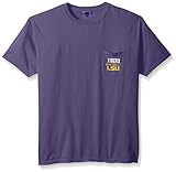 NCAA LSUタイガース野球フレーム半袖ポケットTシャツ、Large、グレープ