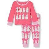 THE CHILDREN'S PLACE(ザ・チルドレンズプレイス) スノーマンファミリートップ&プリントパンツパジャマセット スリープウェア 9～12ヶ月【並行輸入】